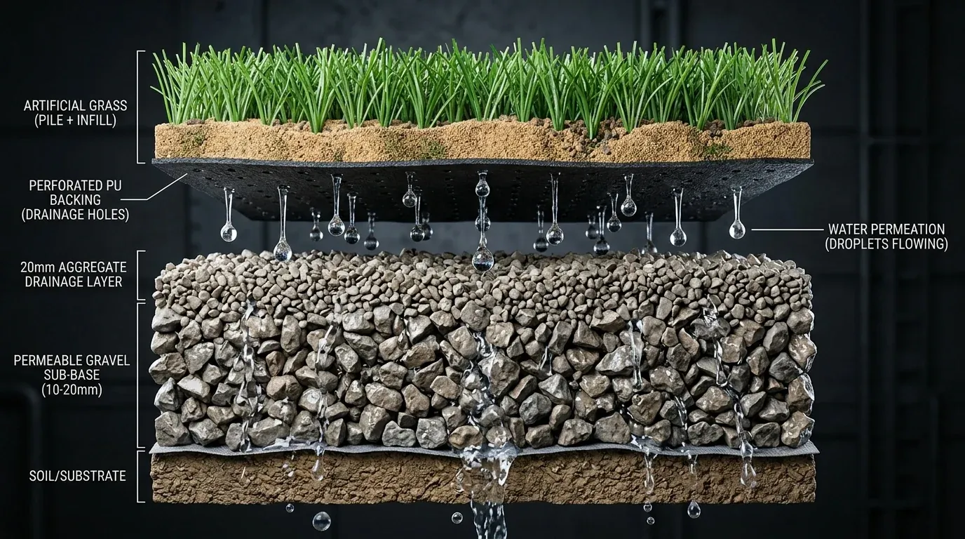 ¿Cómo Funciona el Sistema de Drenaje Pluvial del Grass Sintético?