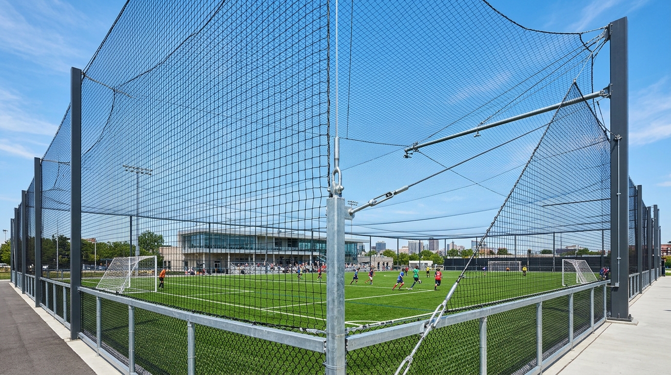 Diseño de altura y replanteo perimétrico estructural de postes tubulares para mallas de seguridad deportiva en canchas de fútbol en Perú